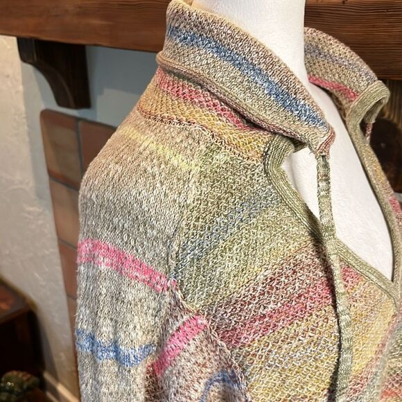 Daily Practice for Anthropologie Striped Multicolor V-Neck Sweater, size XS - Picture 5 of 9